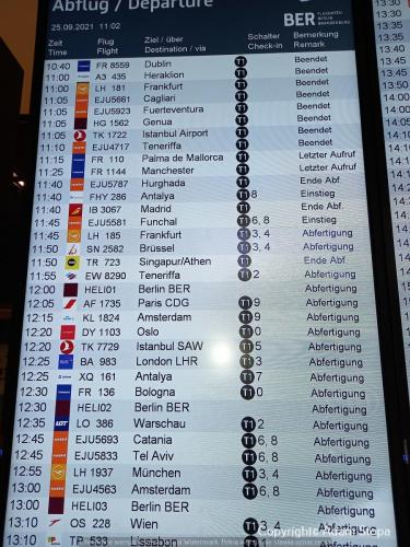 Berlin Brandenburg Airport, Timetable
