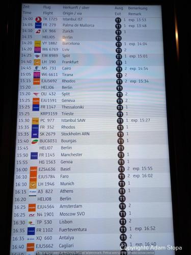 Berlin Brandenburg Airport, Timetable