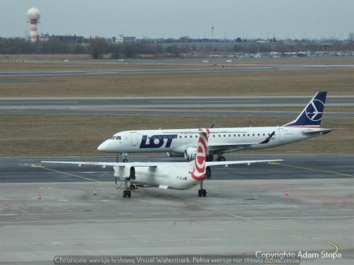 Bombardier Dash8Q400 oraz Embraer E190STD, LOT Polish Airlines