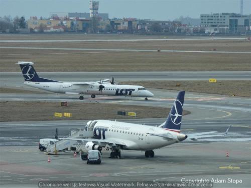 Bombardier Dash8Q400 i Embraer E170STD, LOT Polish Airlines